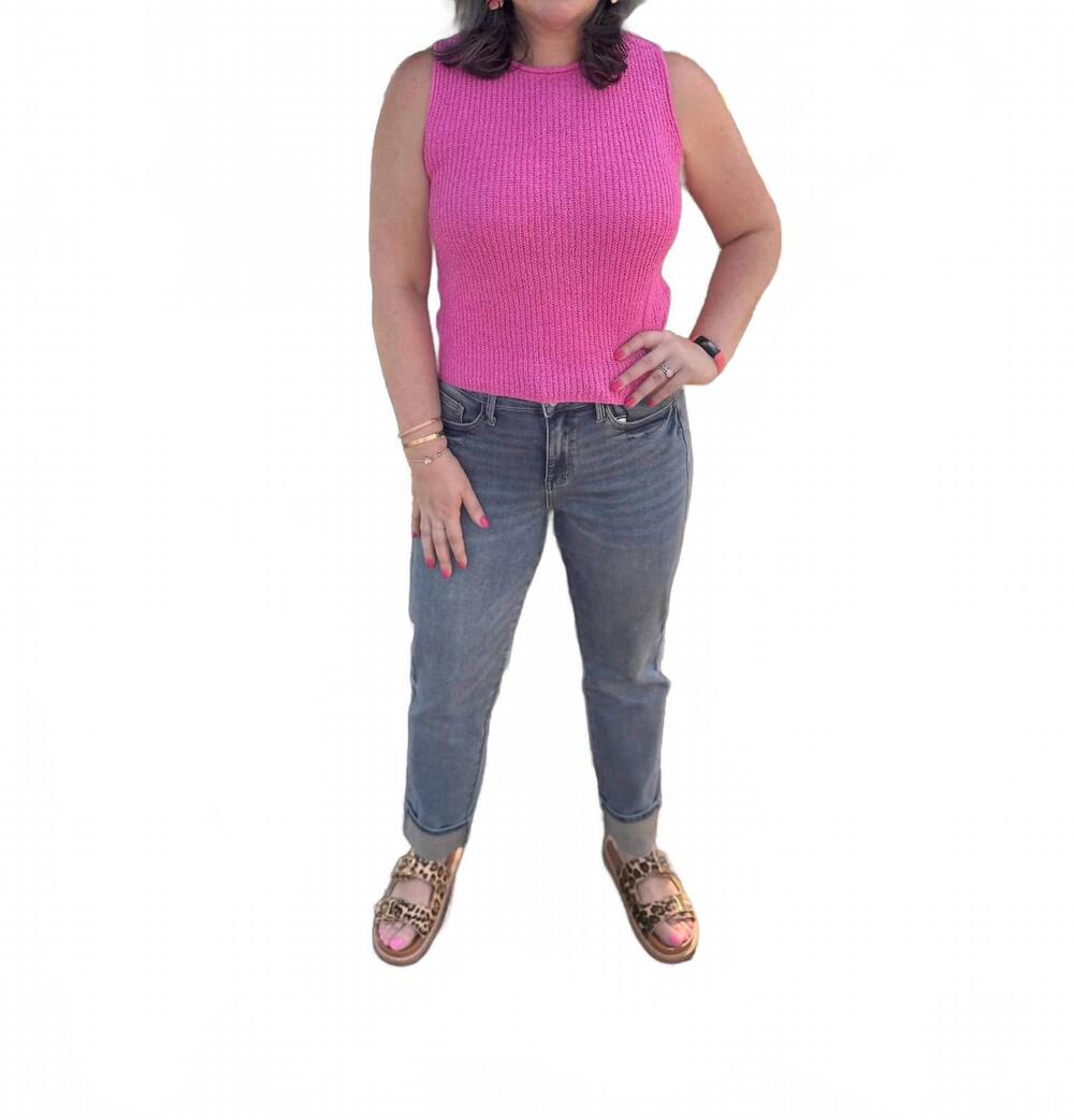 NEW BLU PEPPER crochet sweater knit top in pink